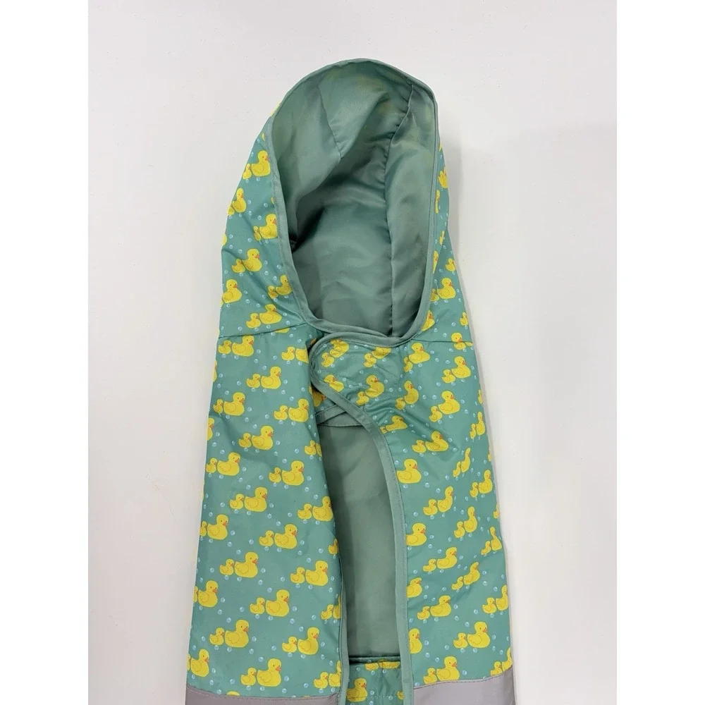 Heart to Tail Pet Rain Jacket Coat Size Large Hooded Reflective Rubber Ducks